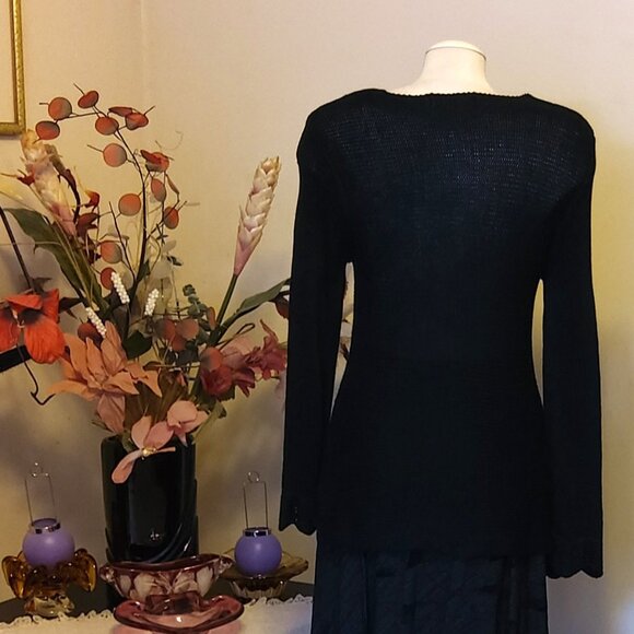 NWT Women’s Lightweight Black Cardigan Sweater Long Sleeve Button Down Outerwear - Picture 5 of 7